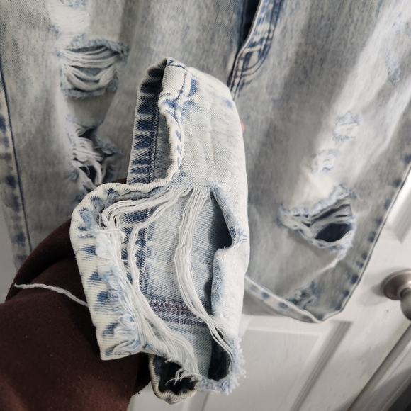 Kancan high waisted mom jeans acid wash denim grunge distressed size 11 - Picture 8 of 14